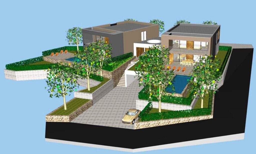 Zagvozd zemljište s dozvolom za dvije vile sa bazenom