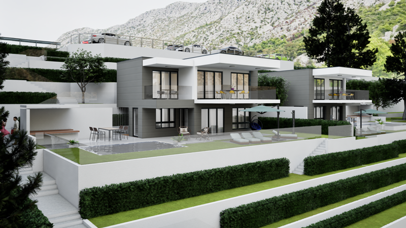 Zemljište površine 541m2 s građevinskom dozvolom za kuću s bazenom