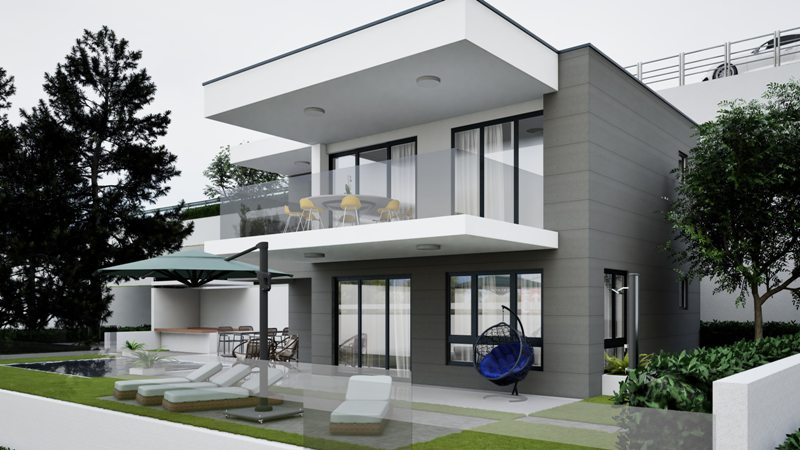 Zemljište površine 541m2 s građevinskom dozvolom za kuću s bazenom